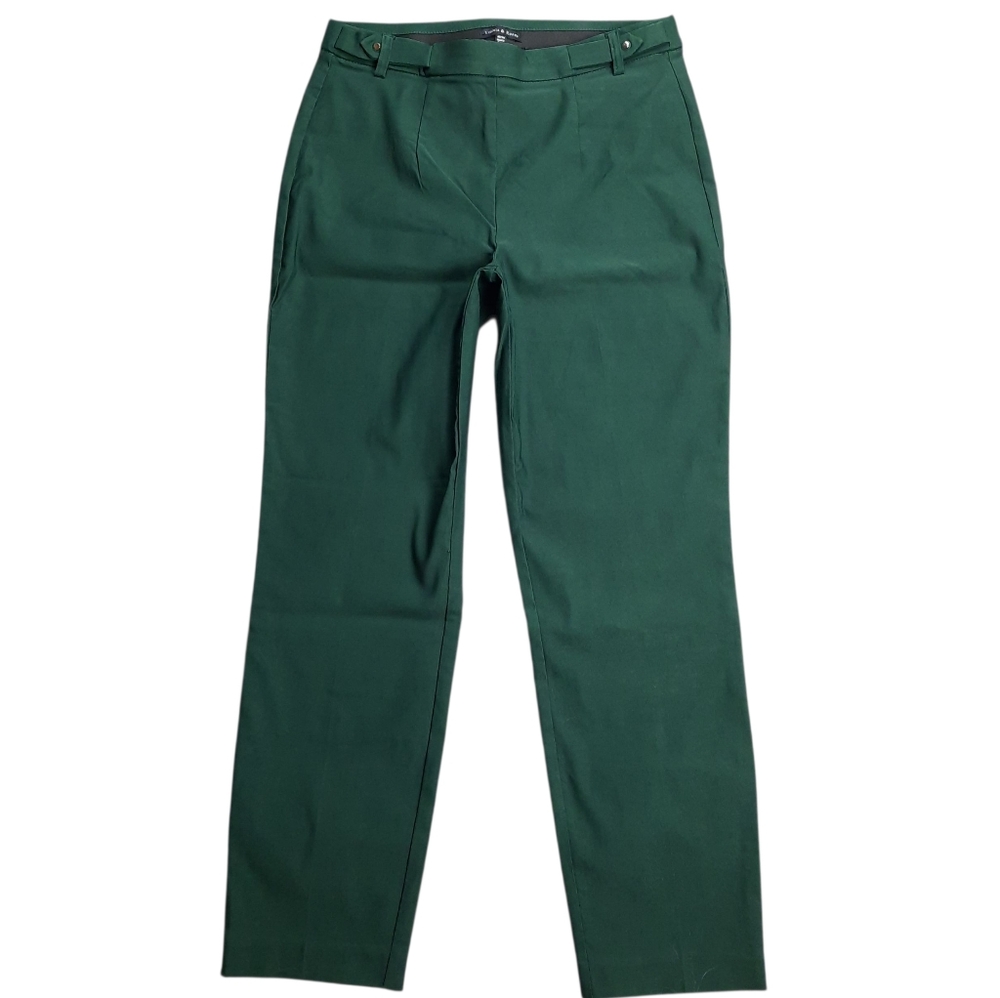 Violets & Roses Tenney Mid Rise Slim Straight Green Pants SZ 10